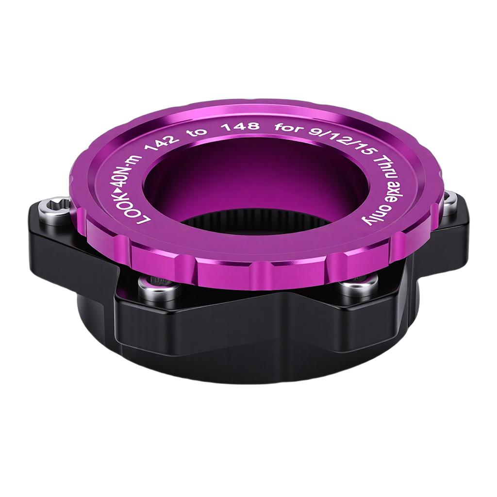 Bike Center Lock Adapter 142mm to 148x12mm Center Lock to 6 Bolt Adapter for 12mm Thru Hub Axles Purple