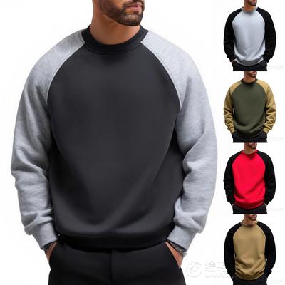 Lässiger Colorblock-Hoodie im amerikanischen Retro-Stil für Damen und Herren, Herren Langarm-Basisschicht und Pullover-Hoodie