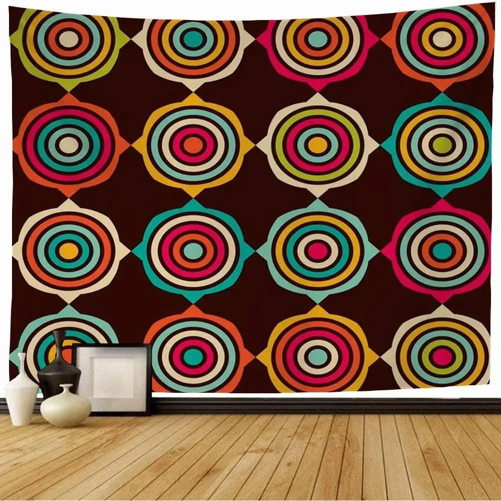 Circular Geometric Pattern Vintage Tapestry Office Living Room Decoration Home Wall Tapestry