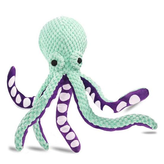 Octopus Hondenspeeltje Piepend Pluche Huisdierenspeelgoed Zachte Gevulde Octopus Trekspeeltje voor Zware Kauwers Kleine Middelgrote Honden Verveling Angstverlichting