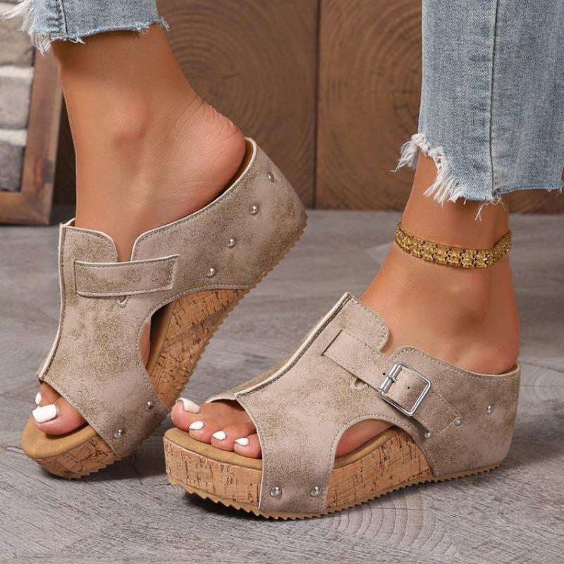 Women Sandals Summer Buckle Peep Toe Beach Elegant Shoes for Women Footwear Platform Wedges Sandals Women Sandalias De Mujer