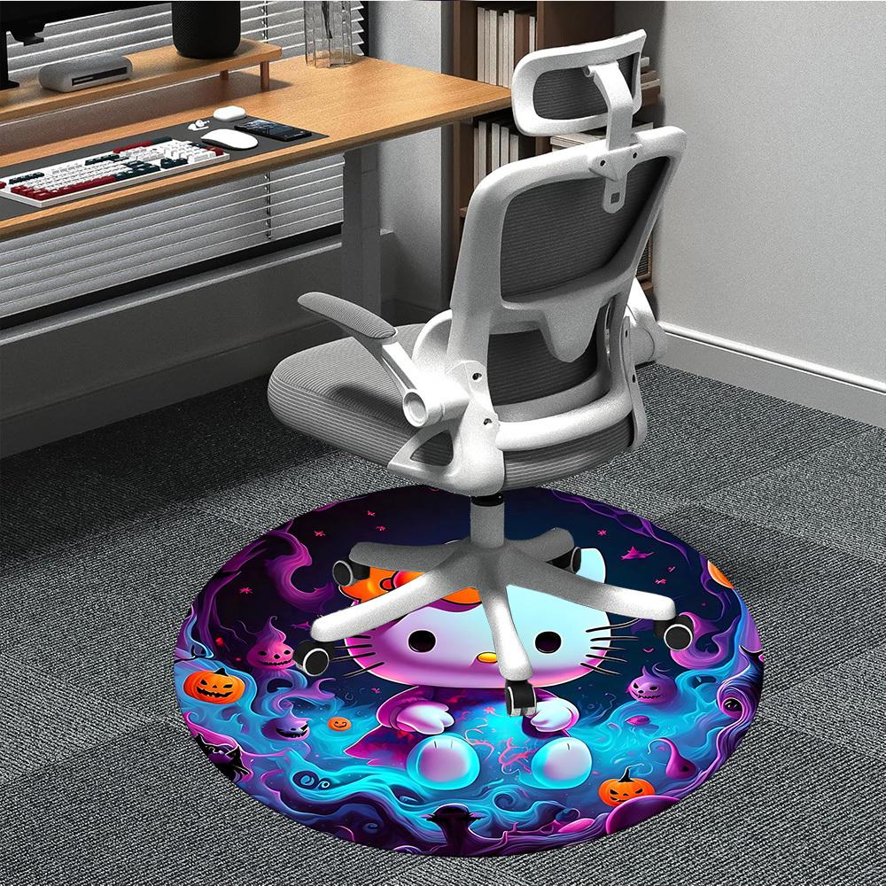 

1pc Hello Kitty Chair Carpet for Office, Indoor Non-Slip Polyester Fiber Carpet, Machine Washable, Durable Construction yy251205161 80cm by 80cm