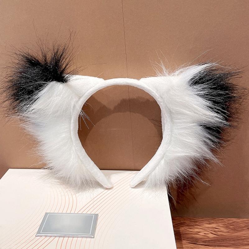 Hundeohren Wolf Handgemacht Tier Pelzig Katzen Stirnband Haarreif für Con