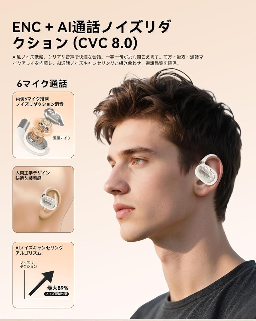 Bluetooth Wireless Earbuds with 6 Silicone AI Smart ENC 60 Hours of Music 2026 Latest Bluetooth Air Conduction IPX7 Sound Low for Web and Compatible