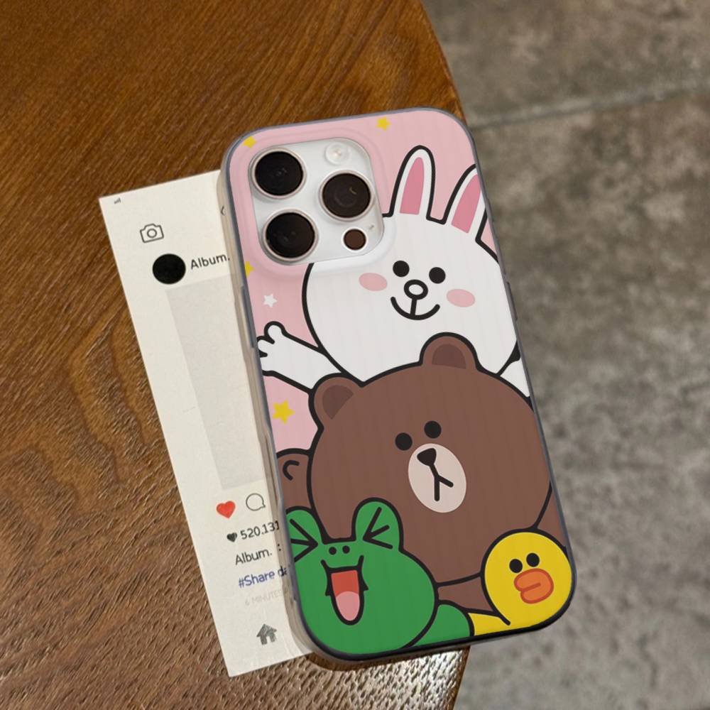 Cartoon Cute C-Cony B-Brown Phone Case For IPhone 17 16 15 14 13 12 11 Pro Max Plus Corrugated Bumper Back Cover Shell