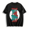 Motivational Slogan Print Color Block Casual T-Shirt For Self-Drive Pure Cotton T-shirt