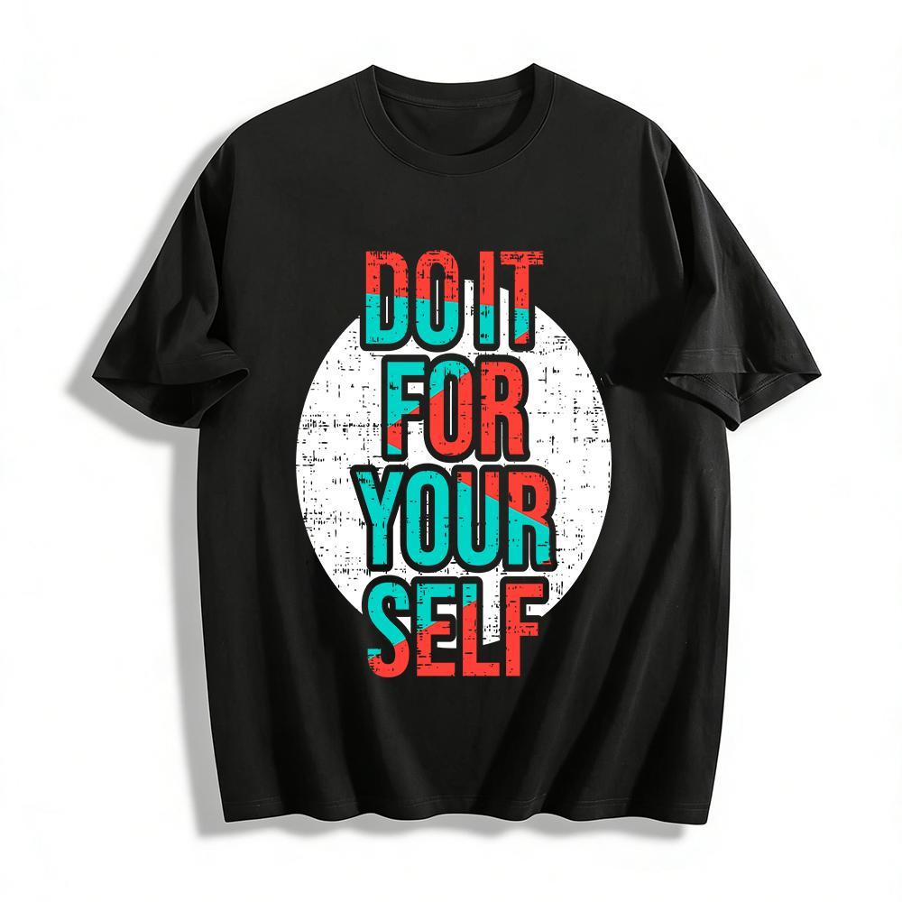 

Motivational Slogan Print Color Block Casual T-Shirt For Self-Drive Pure cotton T-shirt XXS