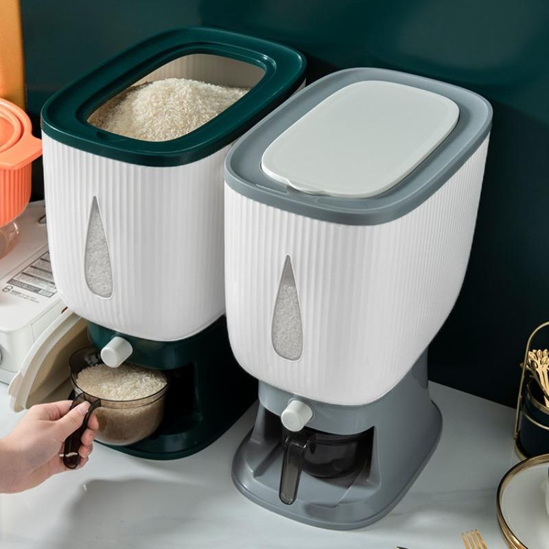 Household Press Metering Rice Bucket, Insect-proof and Moisture-proof, Large-capacity Kitchen Rice Storage Bucket, Rice Bucket