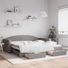 VidaXL Daybed with Trundle and Drawers Taupe 100x200 Cm Fabric 3197232