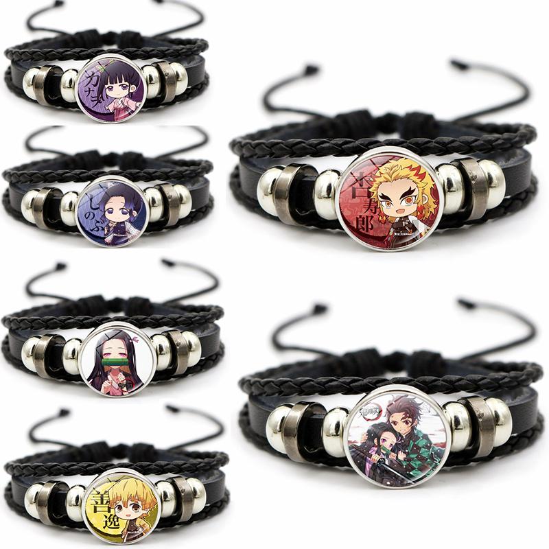 Demon Slayer Figur Armbånd Tanjiro Nidouzi Inosuke Zenitsu Mini Actionfigur Kunst Foto Anheng Lærarmbånd for Fans Gave