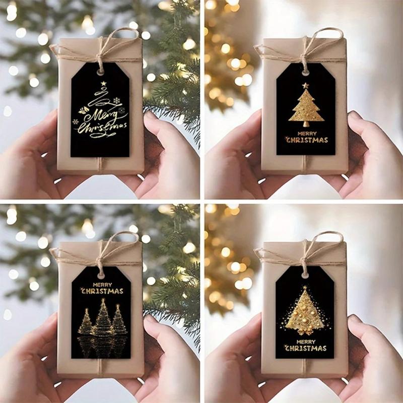 48Pieces Decorative Gift Label with Quality Paper & Twine Cord Design for Sustainable Holiday Packaging Decors Solutions
