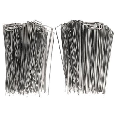 100pcs Garden Pegs Pins U Shaped Garden Stakes Galvanized Steel Landscape Stakes Pins for Weed Barrier Sod Fabric Decorations