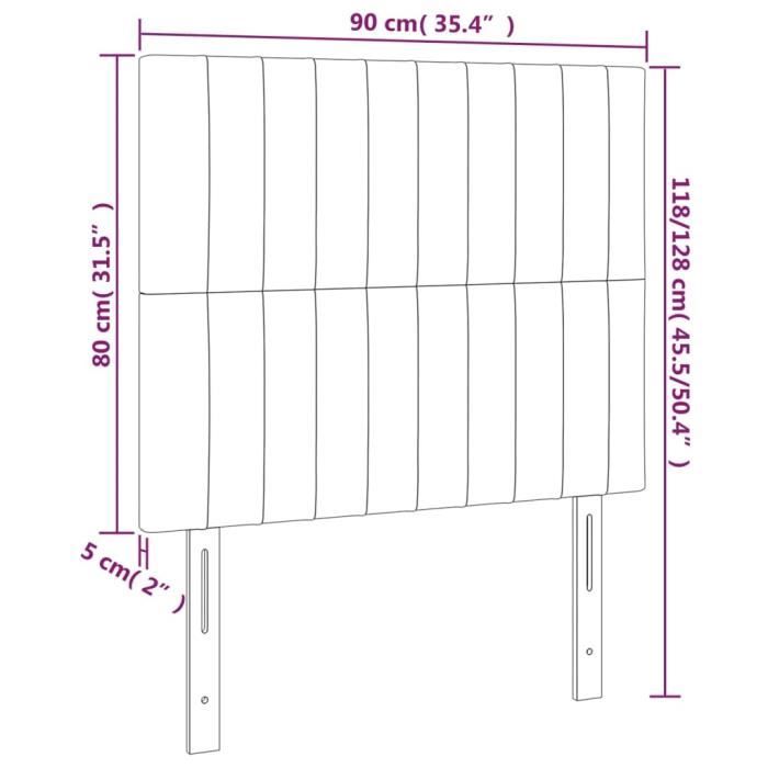 VidaXL Headboards 2 Pcs Cream 90x5x78-88 Cm Fabric 3116557