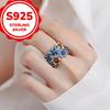 Bohemian style 925 sterling silver flower ring for women, vintage ethnic handmade fashion jewelry