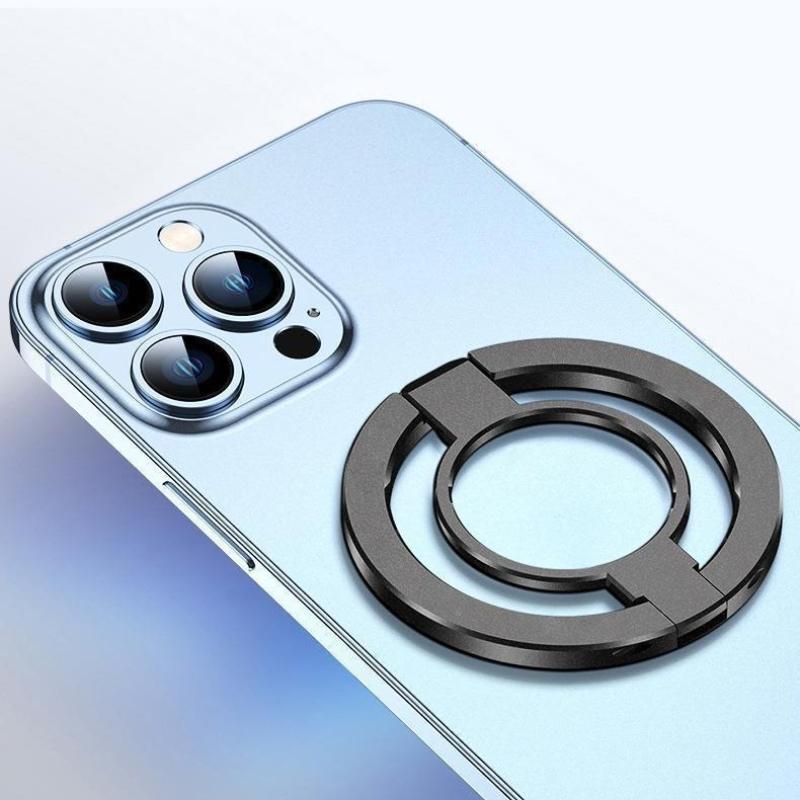 Ultra-thin Cell Phone Ring Holder Magnetic Ring Rotatable Foldable Kickstand Magnet Grip Desktop Stand for MagSafe IPhone 15 14