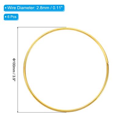 100mm-190mm Dream Catcher Rings, 6 Pcs Metal Macrame Wreath, Gold Tone