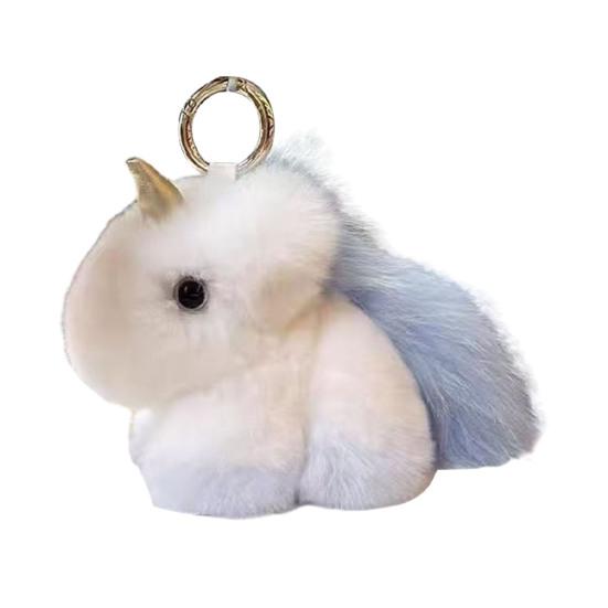 Keychain Pendant Imitation Mink Fur Horse Charm Soft Fabric Keyring Pendant Backpacks Handbags Accessories