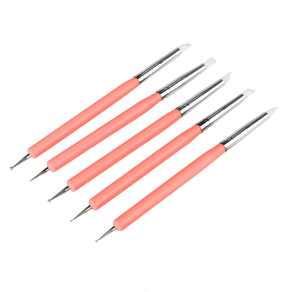 5pcs Silicone Clay Sculpture Tools Double Head     Sculpting Modeling Tool (Blue)