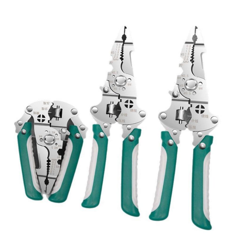 New Foldable Multifunctional Wire Stripper With Pulley Design, Electrician Wire Winding Pliers & Crimping Hand Tool