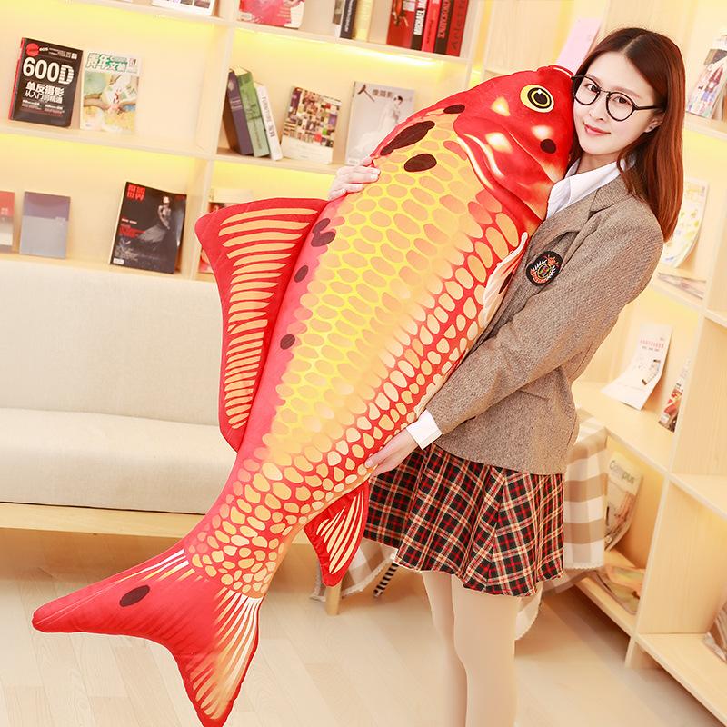 Simulated carp throw pillow Koi plush toy children's doll rag doll goldfish doll creative gift removable and washable