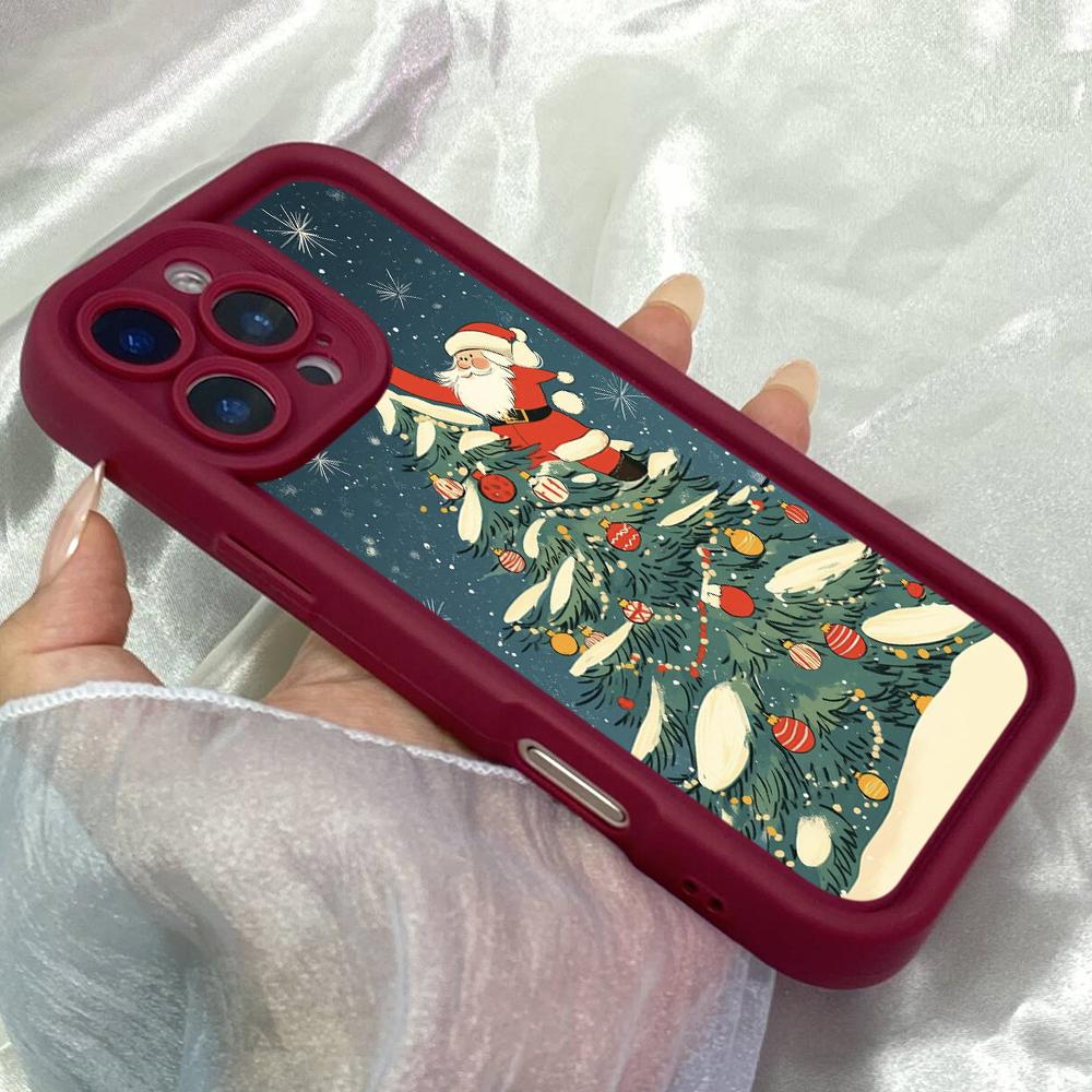 JT152 Christmas illustration for iPhone 17 16 15 Pro Max Samsung S26 S25 Ultra A17 A16 A07 A56 Xiaomi 15T Redmi 15c Note 14 Soft TPU Case