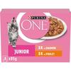 Aliment Complet - PURINA - ONE Junior - Saveurs Saumon Et Poulet - Sachets 8 X 85g - Pour Chatons