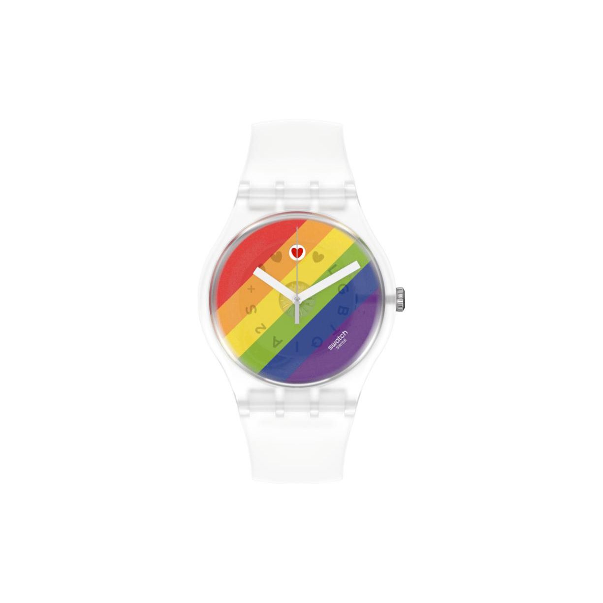 Swatch New Gent Series Quartz Movement 30 Meters Water Resistant Watch 41 Mm Floral Dial Bio-Based Material Case Silicone Strap Men watches SO29K701 Rainbow