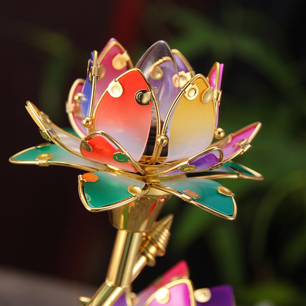 Lotosová lampa Zásuvka Použití Plastové Listy Květiny Akrylový hardware odolný proti opotřebení Elektrický Lotus