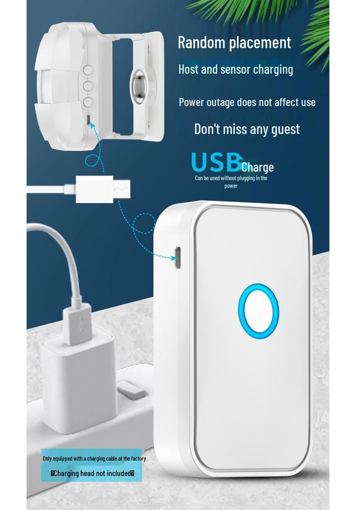 Rechargeable Infrared Doorbell with Voice Welcome Sensor