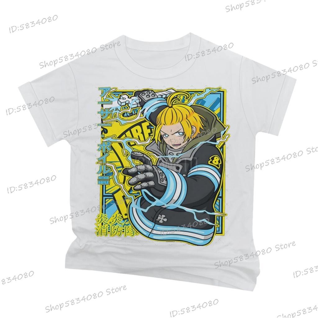 Japanese Anime Fire Force Graphic T Shirts Unisex Women Fashion Streetwear Soft Tee Unisexs Fire Force Printed Street Cool Tshirts