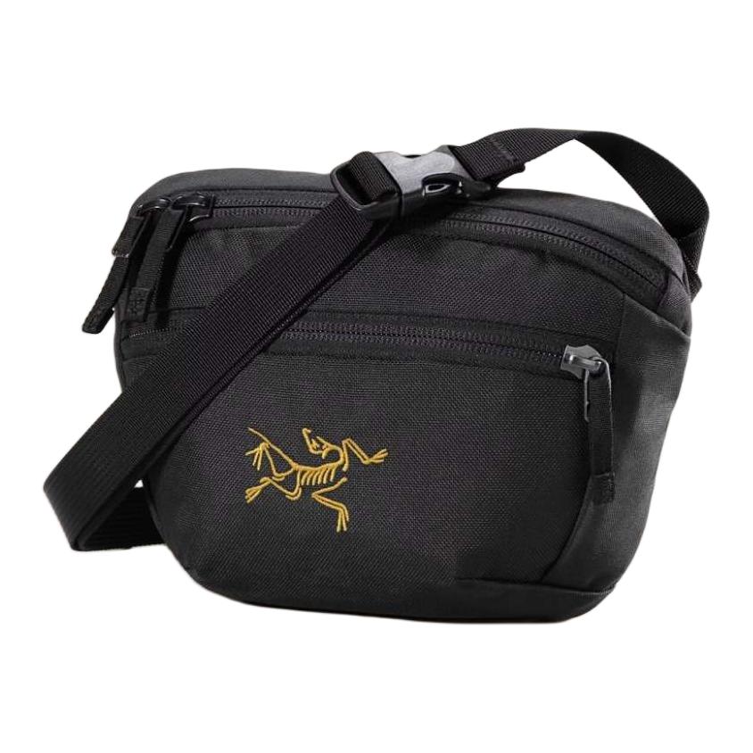 New Arcteryx Recycled Polyester Fanny Pack Crossbody Bag Regular Men's Black & Gold X00000923417