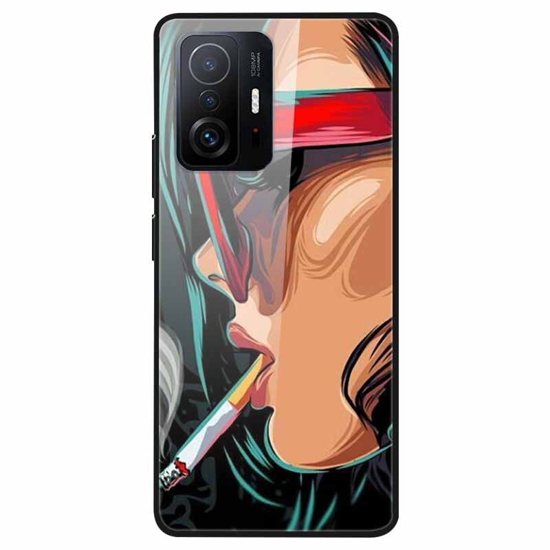 Luxury Case for Xiaomi Mi 11T Pro Cover Tempered Glass Cover for Xiaomi 11T 11 T Pro Phone Case for Xiaomi 11TPro Fundas 2021