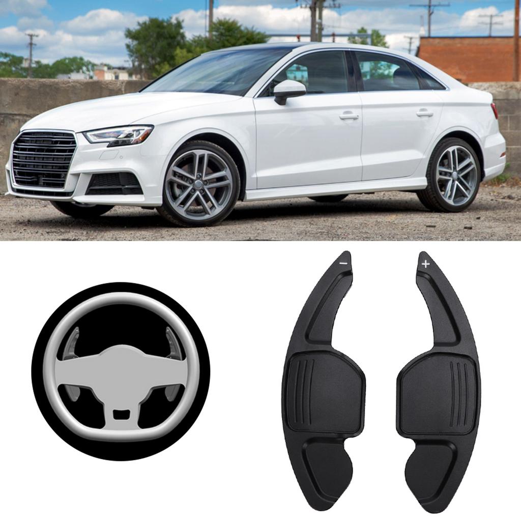 2pcs Car Steering Wheel Shift Paddle Blade Shifter Black Fit for A3 A4L A5 A6 A7 A8 S5