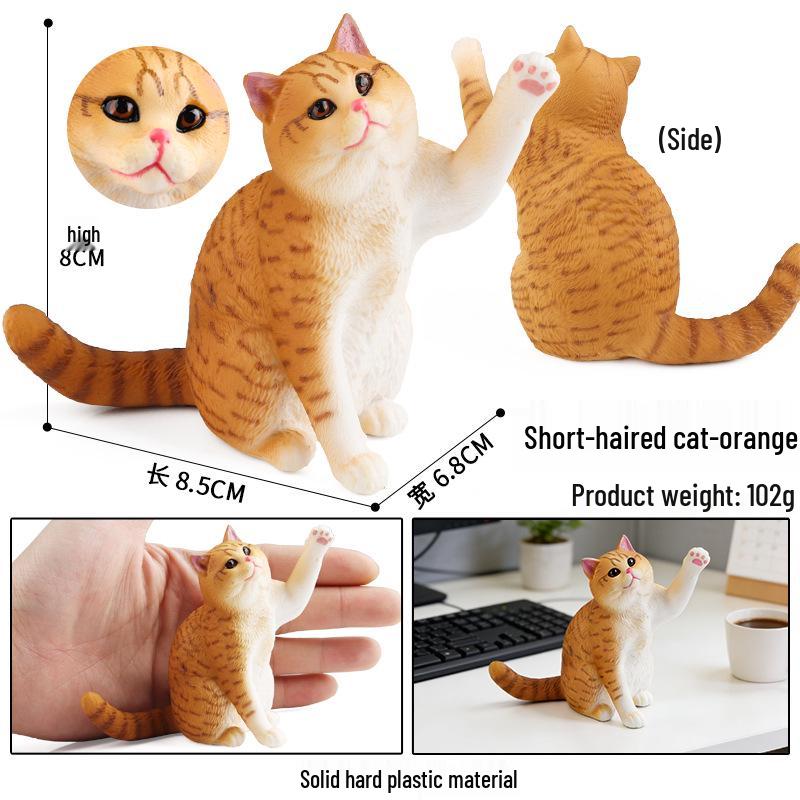 Realistic Exotic Orange Tabby Cat Heart Model Ornament