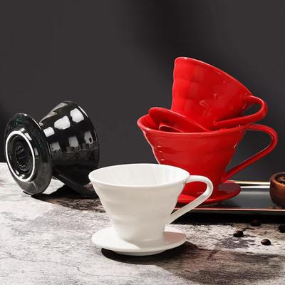 Kaffeefilterbecher aus Keramik, wiederverwendbare Filter, Kaffeemaschine, konisch, Handspülung, Einzeltropffilterbecher, Barista-Werkzeug, Kuchenbecher