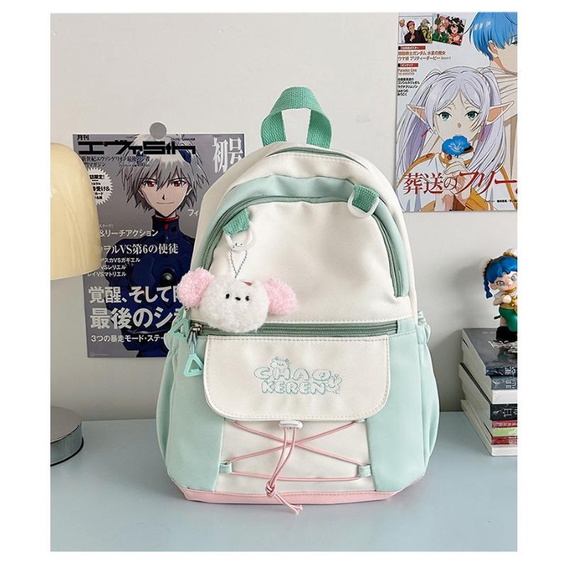 School bag new high-value college style fresh and sweet candy-colored backpack junior high school students lightweight spring outing backpack
