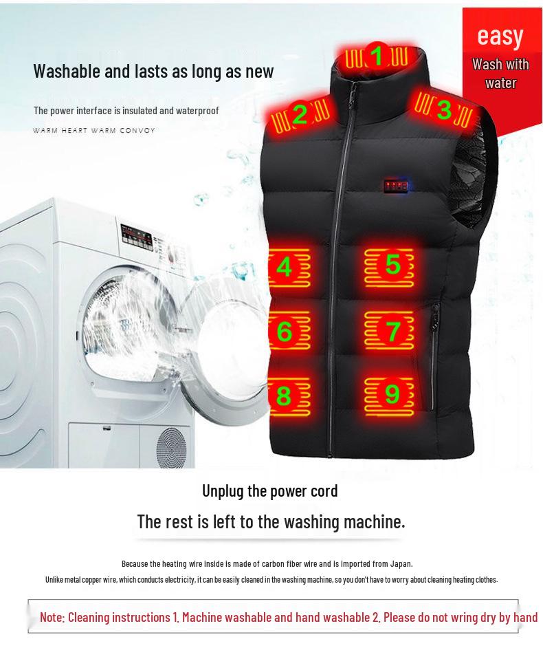 Unisex Smart USB Heated Vest for Motorcycle, Fishing, and More - Cotton-Padded and Ideal for Cold Weather