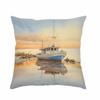 Großes Aquarellboot Sonnenuntergang Kunst Kissenbezug Küsten-Nautik Strand Dekoration Druck Überwurf Kissen Dekoration