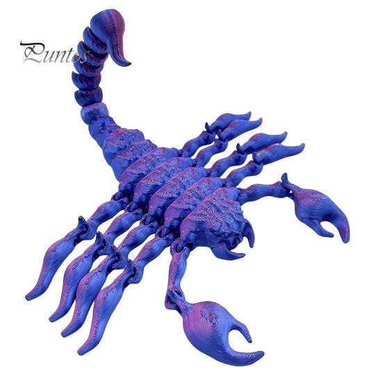 

3D-печатная фигурка скорпиона, подвижные суставы, красочная фигурка скорпиона, шарнирная модель животного, игрушка-фиджет, украшение для рабочего стола, орнамент S синий/красный