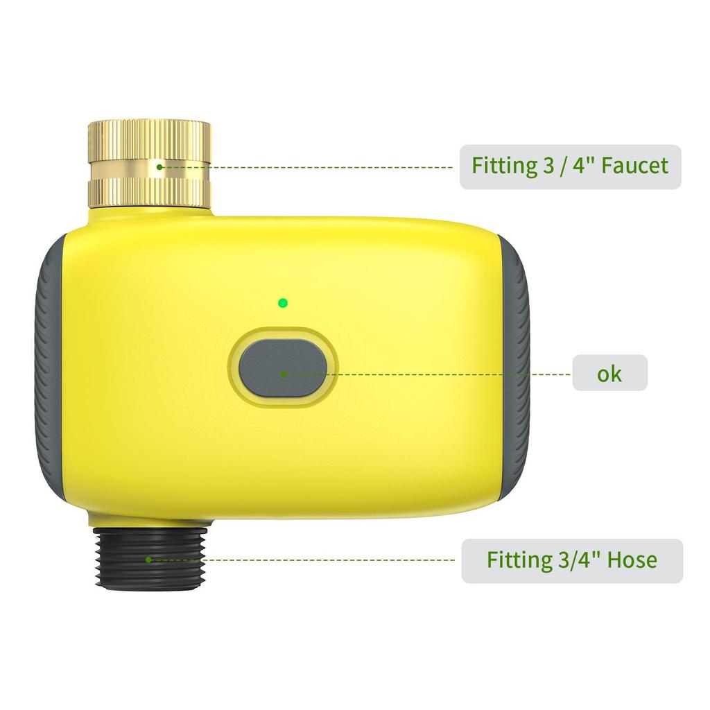 Timer Intelligente per Irrigazione con Testa in Rame: Telecomando Bluetooth IP55 per Irrigazione Automatica di Giardini e Cortili