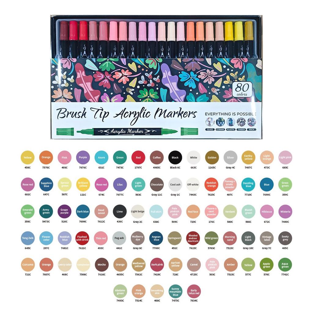 Acryl Verf Markers Waterdicht Dubbele Tip Acryl Verf Pennen met Kwast en Fijne Tip Markers Set voor Papier DIY Knutselprojecten Maken