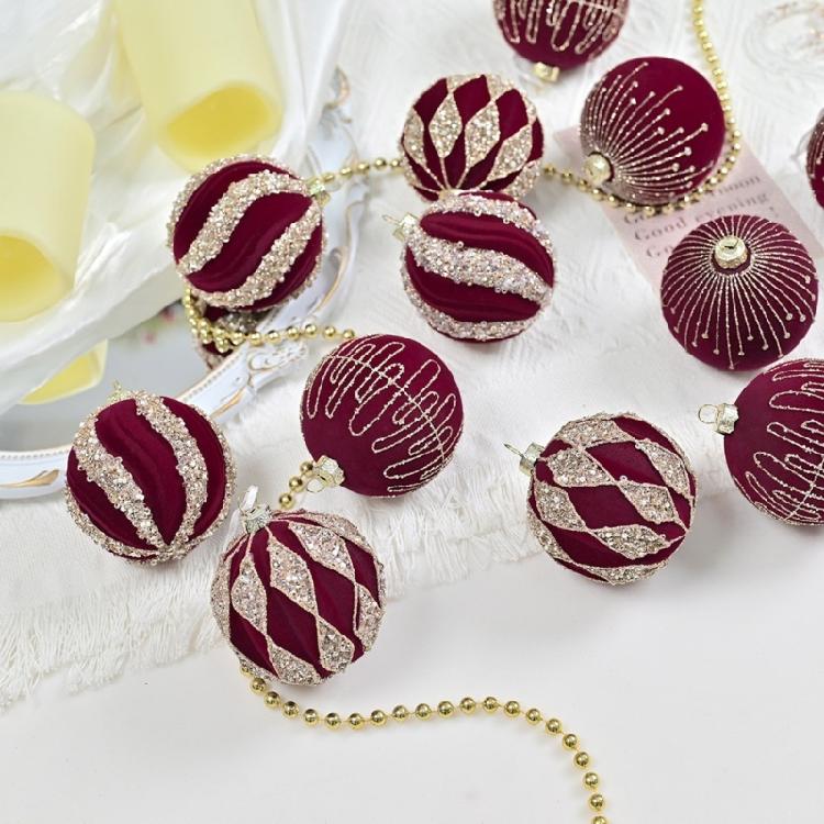 12 Pcs Glittering Christmas Ornament Ball Christmas Ball Decorative Ball for Holiday Wedding Party Decoration