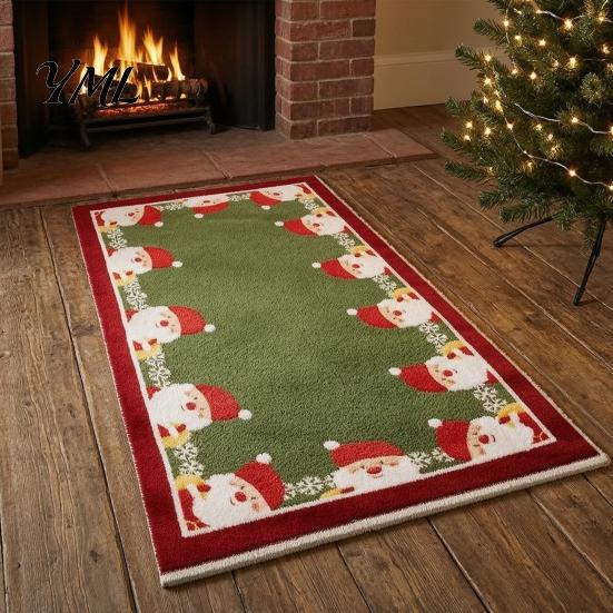 Holiday Area Rug for Living Room Christmas Bedroom Rug, Soft Imitation Cashmere Non-Slip Washable Festive Easy Care Floor Runner Entryway, Room,