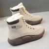 Winter 2025 New Women's Cotton Boots, Women's Plush Warm and Fashionable Student Ankle Boots, Thick Soled Lace Up Height Boots