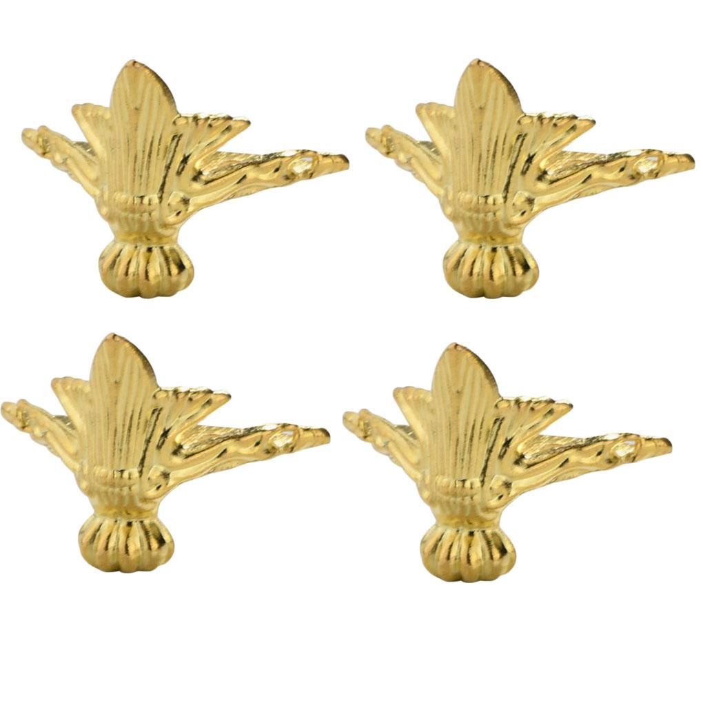 4PCS Antique Corner Protector Zinc Alloy Jewelry Box Wooden Case Decorative Feet Leg Metal Corner Protector Hardware Bracket