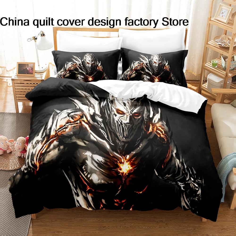 3D Print Terror of Orion Space Monster Bedding Set 3Pcs Sci Fi Alien Duvet Cover Set with Pillowcases for Men Bedroom Decor