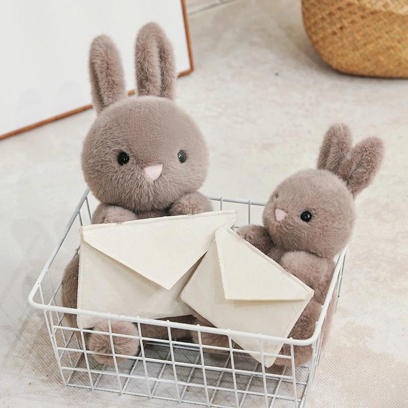 Envelope Bunny Plush Toy With Soft Short Pile For Baby Sleep And Gift Giving