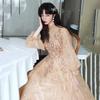 Host Evening Dress Femininity Banquet   New Champagne Long Atmospheric Elegant Sexy Annual Meeting Dress