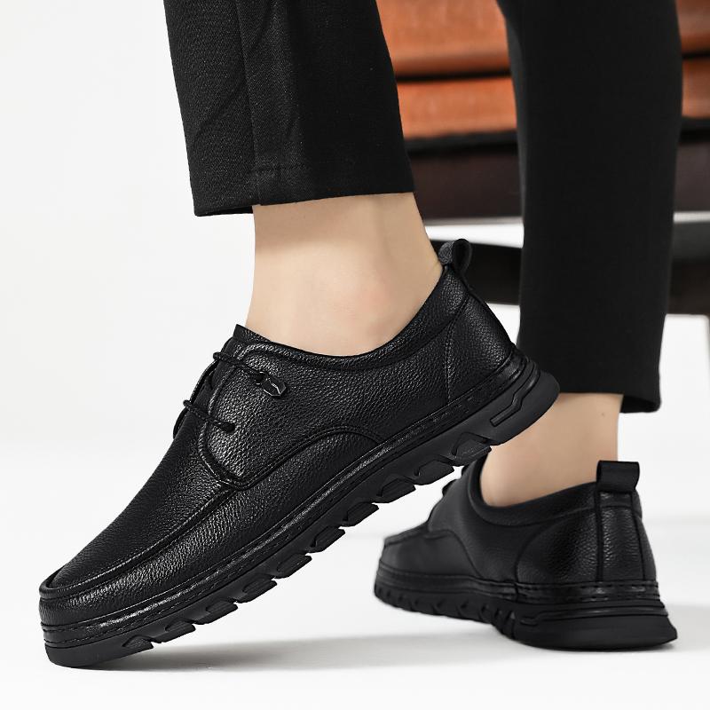 Business Men's Shoes Minimalist Versatile and Comfortable Style Formal Party Office Dad Black Shoes Quality New