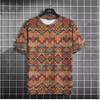 Vintage Men's T-Shirt Easy Race Print, Short Sleeve Summer Round Neck Streetwear Loose Transparent